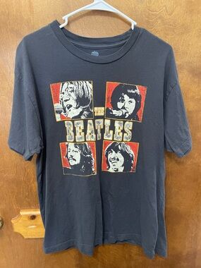 The Beatles Black Tee with White Logo